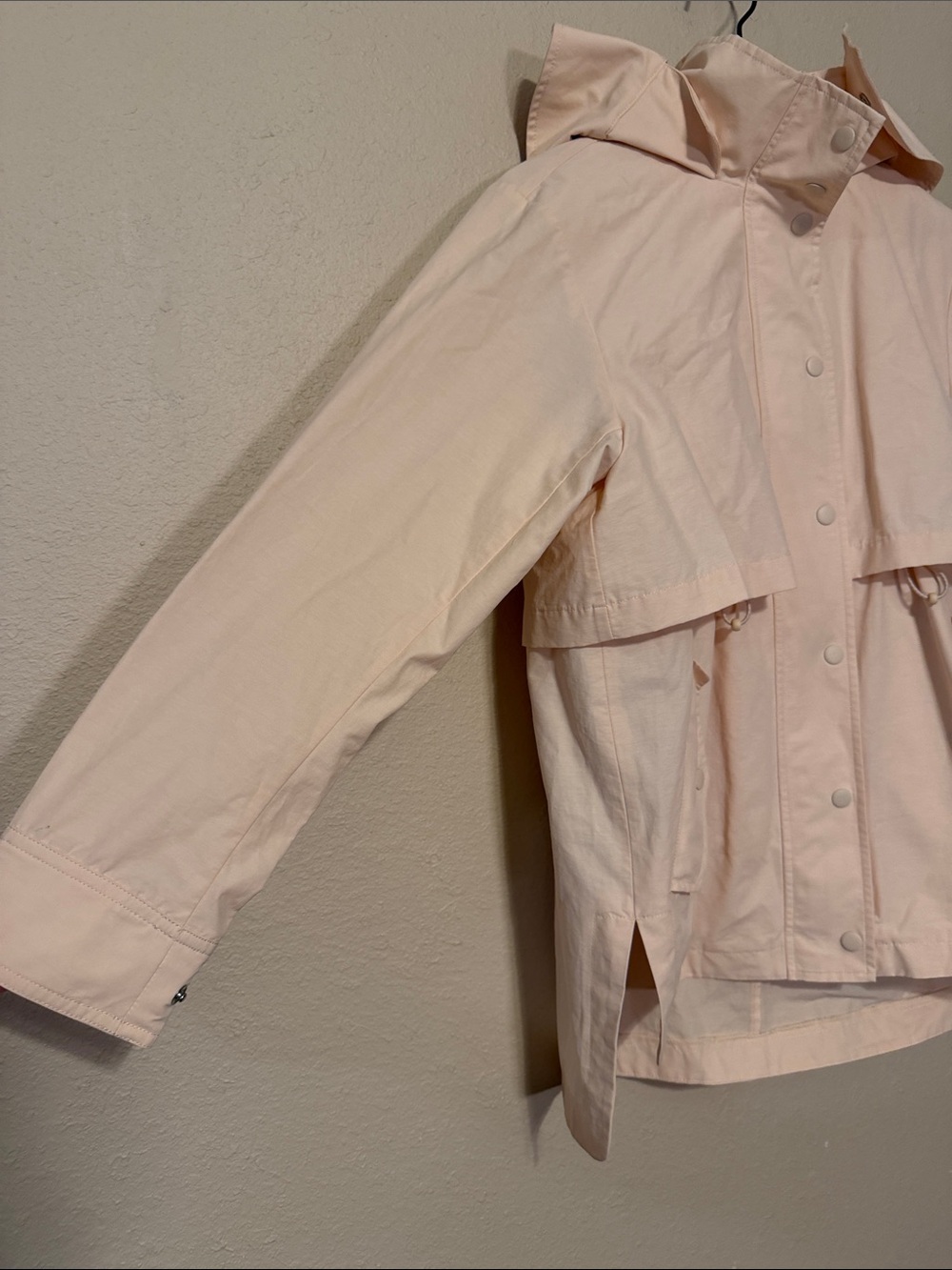 J Crew Perfect Lightweight Jacket Hooded Rain Utility Coat In Soft Champagne - Picture 3 of 7